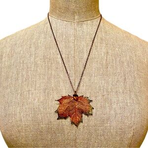 Medium Copper Maple Leaf Necklace 🍁